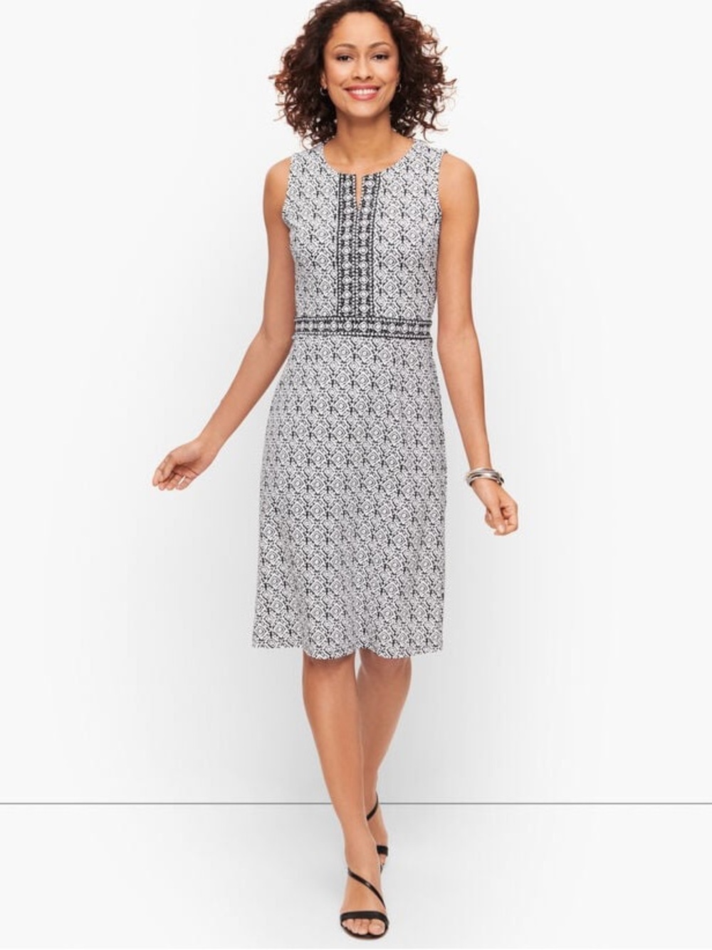 Talbots SPLIT NECK JERSEY SHEATH DRESS